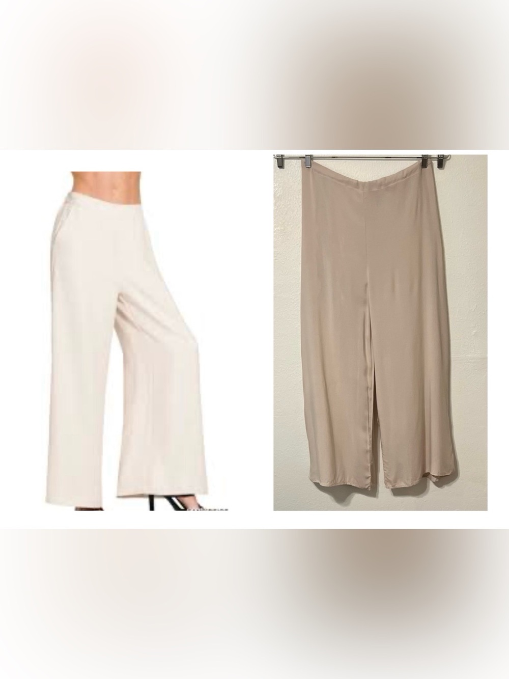 Zenana Outfitters Wide-Leg Pants in Sand Beige Ties in Back Chic Comfortable